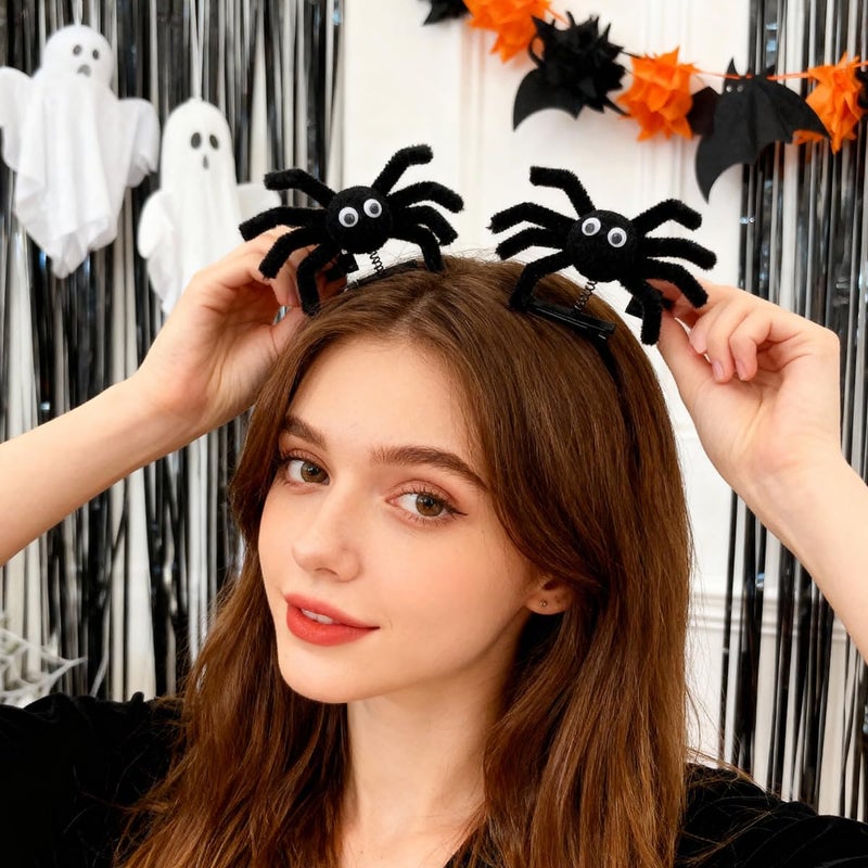 YTAONS Spider Hair Clips for Women Girls, Spring Spider Barrettes Hairpins Halloween Hair Accessories (Black -A) - Image 3
